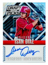 ISAN DIAZ RC 2014 PANINI PRIZM PRESS PROOF REFRACTOR ROOKIE AUTO#101/199!MARLINS