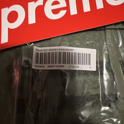 Supreme Inside Out Box Logo Hooded Sweatshirt Light Olive Size S