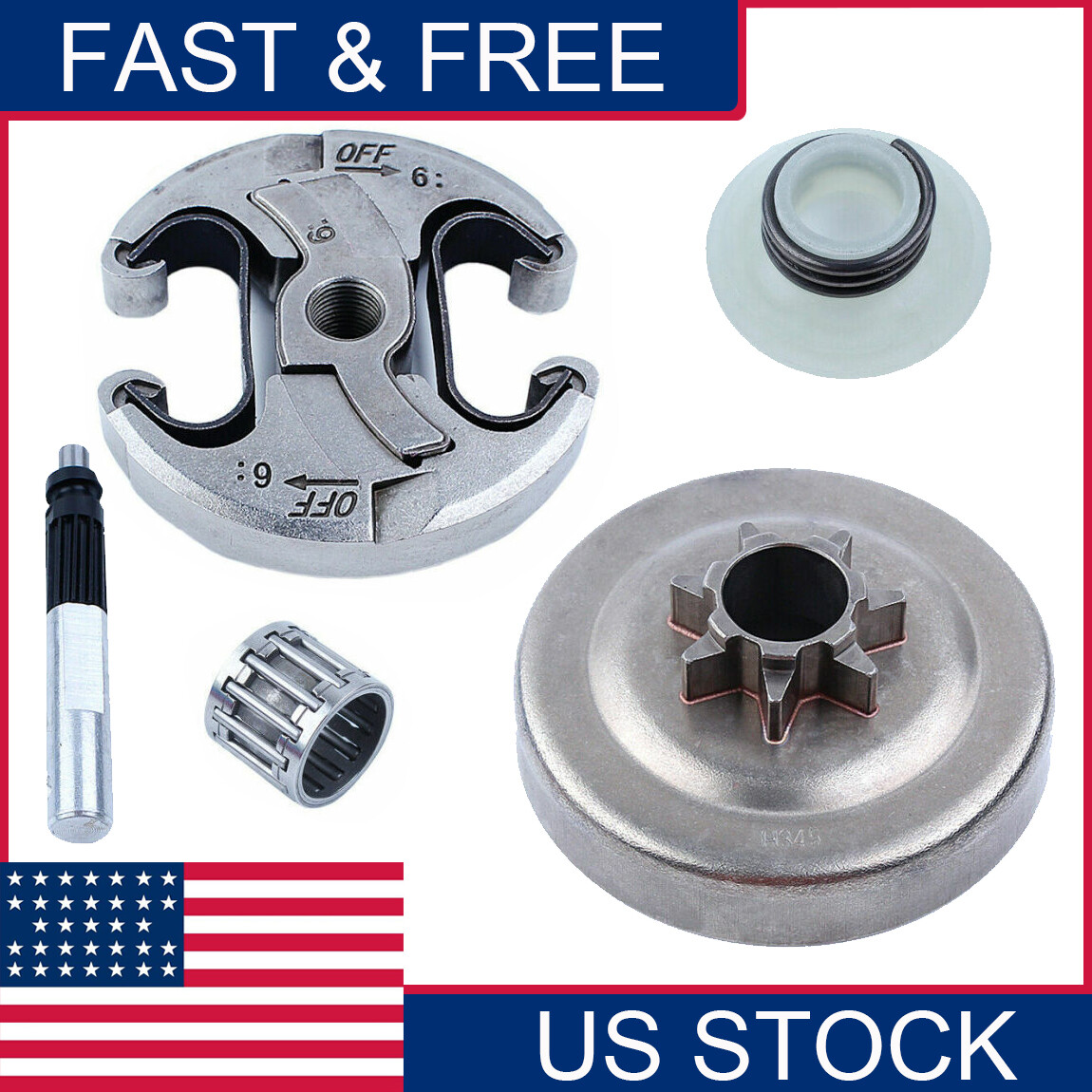 Husqvarna 340 345 350 445 450 Chainsaw Clutch Drum Oil Pump Worm Gear Kit-image