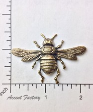 34243         Victorian Brass Oxidized X-Large Bee Jewelry Finding