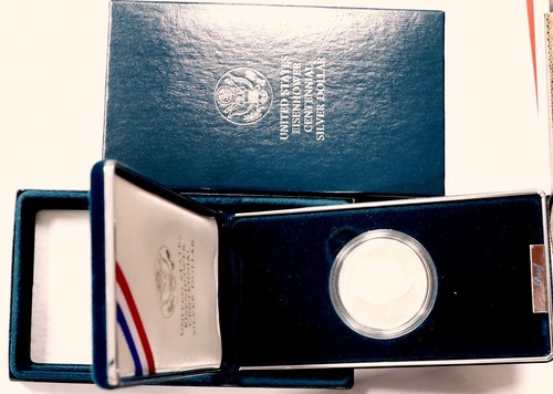 1990-P Eisenhower Centennial Commemorative Silver Proof With Box , COA # 1206 - Picture 2 of 8