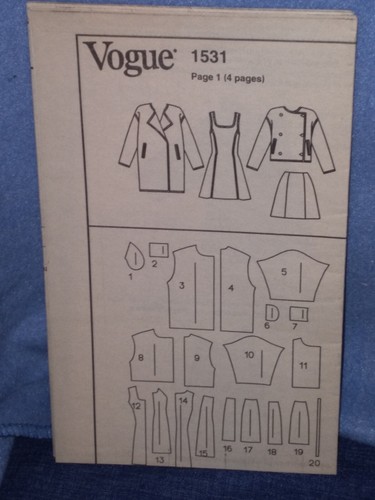 Vestido de diseñador Misses Michael Kors abrigo falda chaqueta talla 6 8 10 Vogue 1531 fácil - Imagen 5 de 8