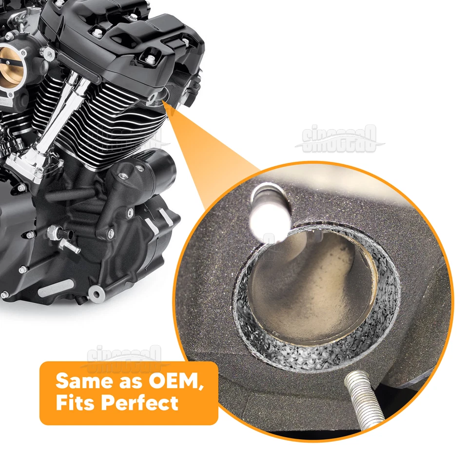 Par de juntas de puerto de aplastamiento cónicas de escape para Harley Sportster XL 883 1200 84-UP Foto 2 de 4