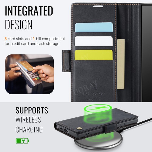 Etui na telefon komórkowy do Samsung Galaxy S25 S24 S23 FE S22 Plus Skórzane etui Wallet Case - Zdjęcie 35 z 72