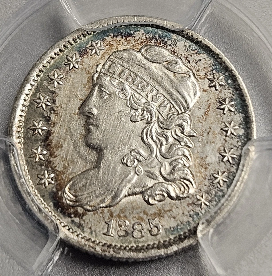 1835 Half Dime dime 5c, PCGS UNC Detail, SMALL DATE,SMALL 5C * RARE* - Image 2 of 3