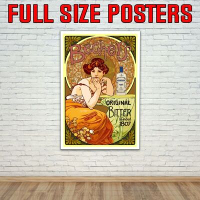 Becher Bitters Vintage Werbeplakat - 36''x24''