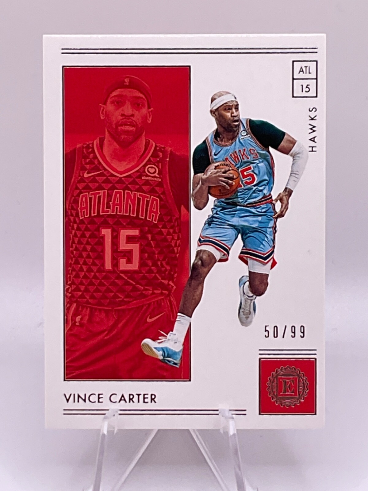 Vince Carter 2018-19 Panini Encased #96 Base /99 Atlanta Hawks Sharp!