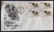 US FDC SC #1461 OLYMPIC WINTER GAMES  ArtCraft 1972 plate block of 4.