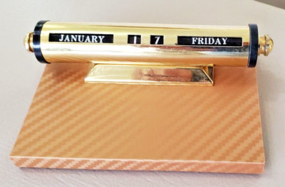 Vintage Messing Ewiger Kalender Code 3 schönes Schreibtischzubehör