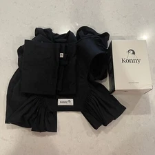 Konny Baby Carrier Ultra-Lightweight Original Black Baby Wrap Sling (Size 2XL)