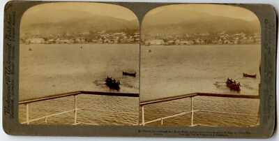 Saint Pierre Martinique Before Volcano Eruption France, Vintage Photo Stereoview