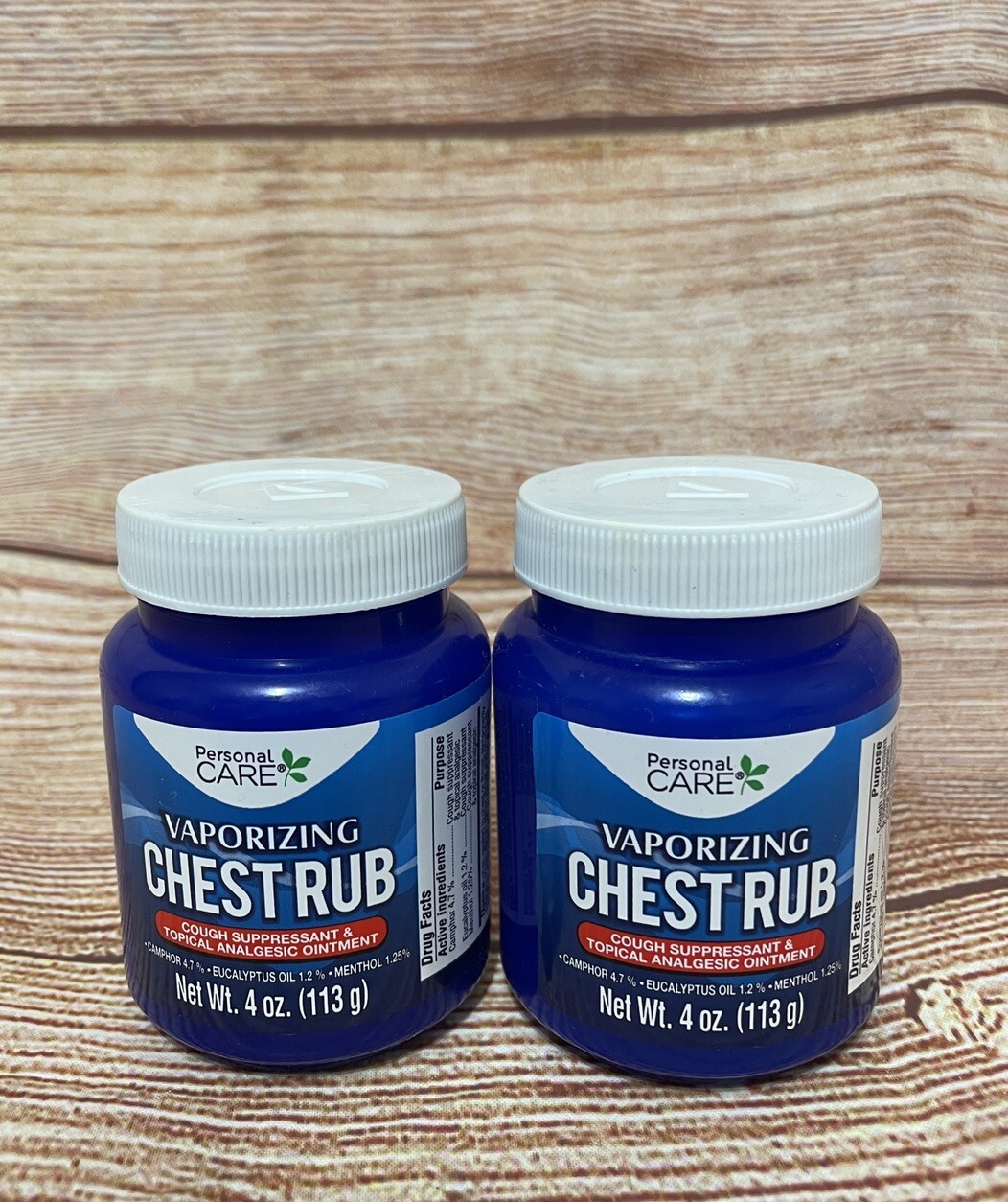 Personal Care Vaporizing Chest Rub Cough Suppressant 3.53 oz Each FREE