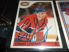 1985-86 OPC # 192 CRAIG LUDWIG AUTOGRAPHED CARD