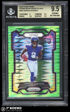 Jordan Addison RC BGS 9.5: 2023 Panini Prizm Neon Green Pulsar Rookie #368 POP 2