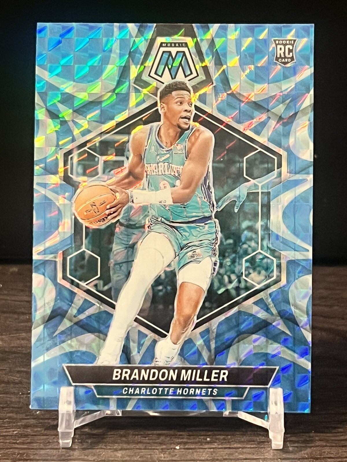 2023-24 Panini Mosaic Brandon Miller Blue Reactive #202 Charlotte Hornets
