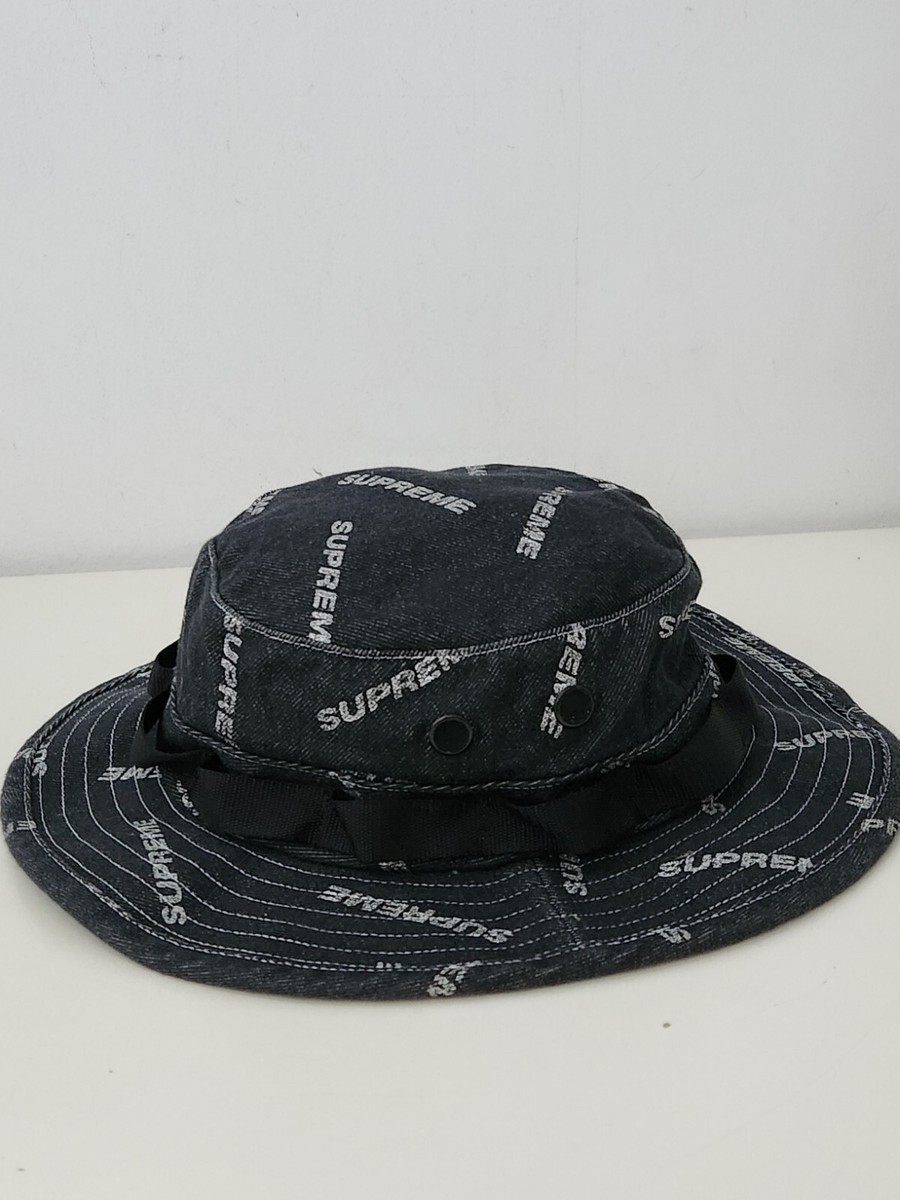帽子 Supreme Denim Logo Boonie Hat BLACK 17ss SS17 Supreme Denim Logo Boonie Bucket hat M/L Crusher Black