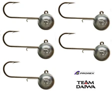 Pack of 5 SIZE 1 DAIWA PROREX ROUND JIG HEAD 12.5g WITH WIRE LURE KEEPER