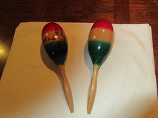 Maracas, Mexican Hand Painted, Island Theme Pinted on 2 Maracas