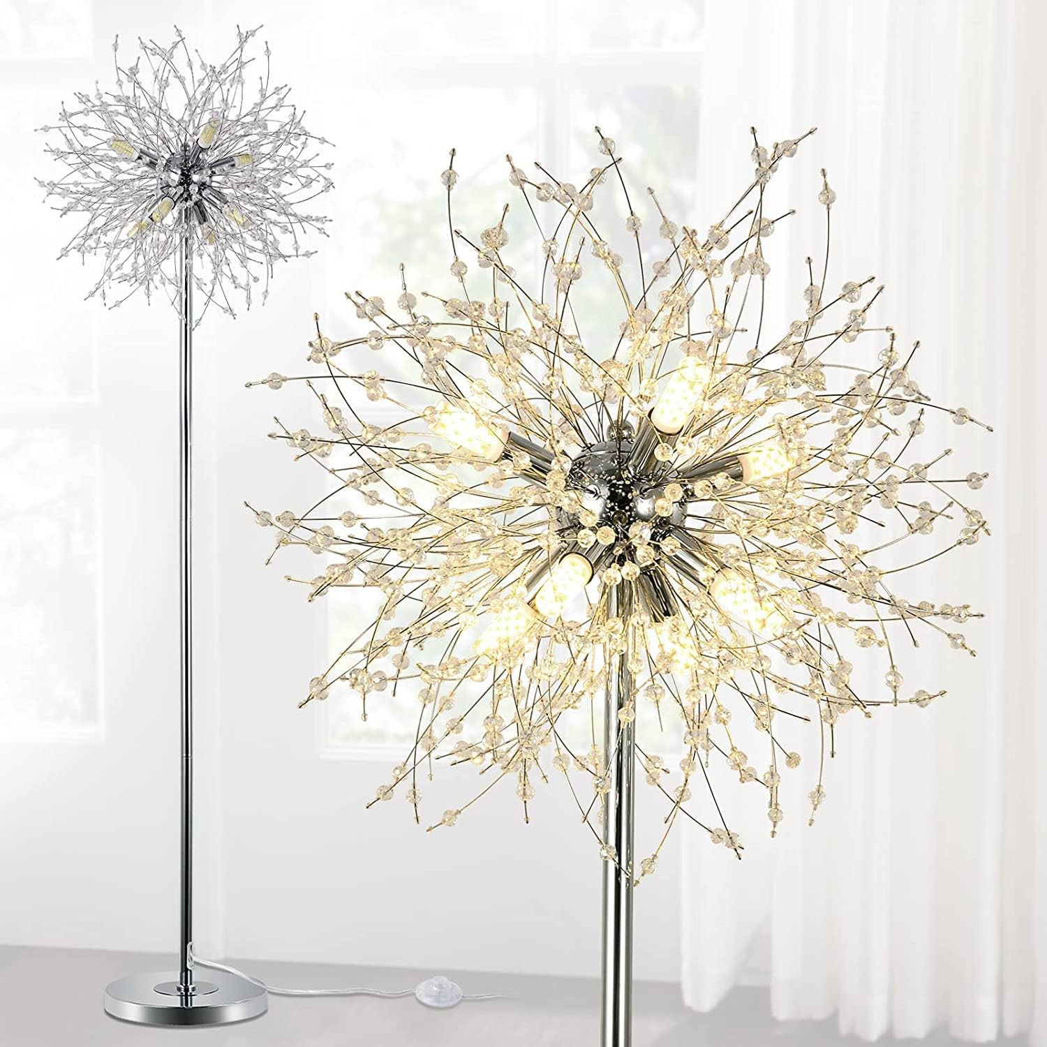 Piantana Moderna Cristallo Cromo | Illuminazione d'Atmosfera Luxury