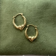 14k Hoop Heart Earrings