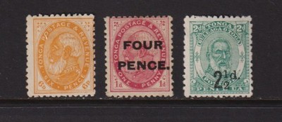 Tonga - 3 early unused stamps - cat. $ 36.50