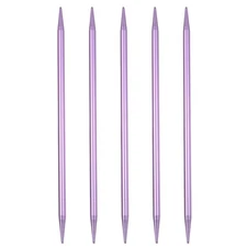 4Pcs 6mm Aluminum Double Pointed Knitting Needle 7.87" Length Light Purple