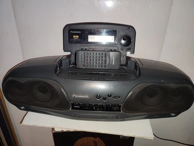 PANASONIC RX-DT707 COBRA RADIO DOUBLE LECTEUR CASSETTE CD BOOMBOX + TELECOMMANDE - Photo 1/4