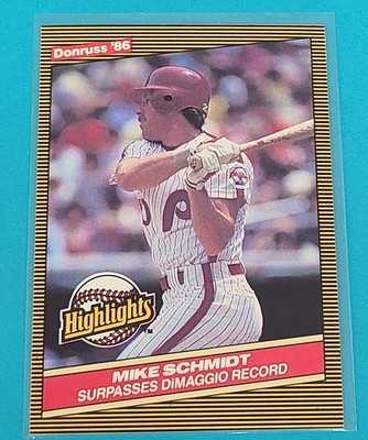 1986  Donruss Highlights #36 Mike Schmidt Philadelphia Phillies Baseball Card H6