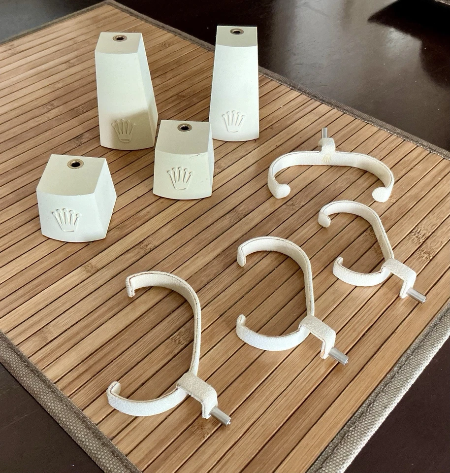 Rolex Juego de Cuatro (4) Soportes de Reloj Original Cuero Puño Edición con Corona RARO Foto 3 de 4