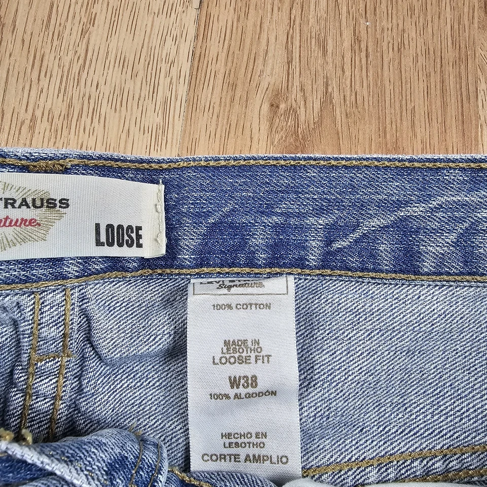 Pantalones Cortos De Colección Levis Strauss Para Hombres 38 Sueltos Azul Denim Calce Relajado Informal Y2k Foto 4 de 4