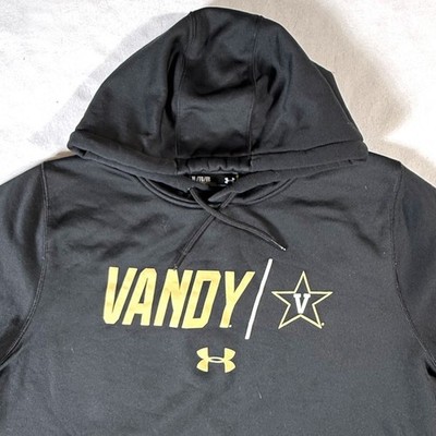 Under Armour Vanderbilt Commodores Black ColdGear Hoodie Mens Medium Loose Fit