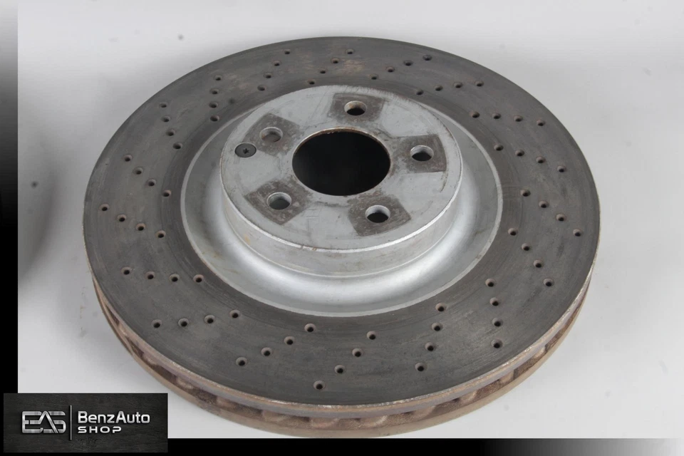 Juego de 2 rotores de freno delanteros izquierdo y derecho Mercedes R230 SL55 CLS55 AMG CL550 OEM Foto 3 de 4