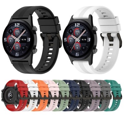 For Honor Watch GS3 Silicone Watch Strap 22mm Stainless Steel Buckle Watch Band