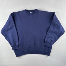 Vintage 90s Blank Crewneck Sweatshirt Navy Blue Mens XL Tultex Heavy