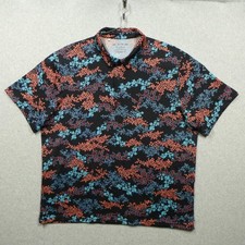 Under Armour Polo Shirt Mens 2XL Black Floral Playoff Golf Performance Stretch