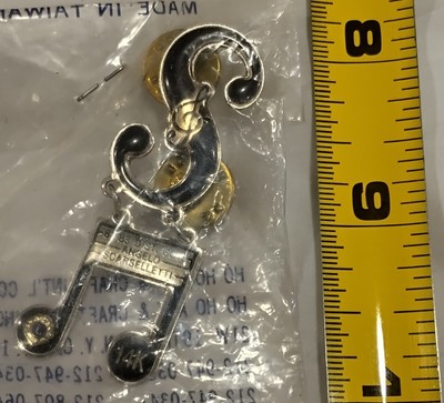 Vintage '82-'83 LIONS CLUB ''S'' With HANGING MUSIC NOTE BLACK Tack Lapel Pin NIP
