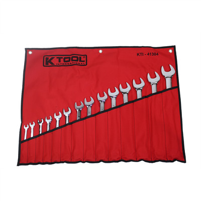 K Tool International 41304 Long Pattern SAE Combination Wrench Set 14 Piece