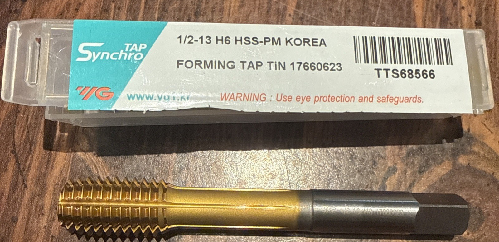 YG1 1/2" - 13 x 3.3800" OAL TiN High Speed Modified Bottoming Thread Forming