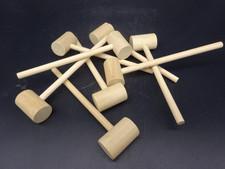 8 pc Crab Lobster Mallets Seafood Shellfish Mini Wooden Hammer Chocolate Hammer