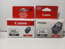 Two Canon Pixma 240 XL Black Ink Cartridges Lot Of 2 - NEW 240XL