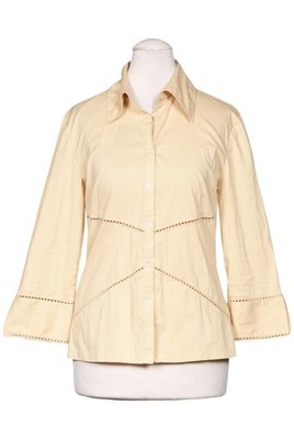 Comma Bluse Damen Oberteil Hemd Hemdbluse Gr. 36 Baumwolle Beige #ah7w1ai