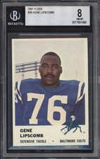 1961 Fleer Gene Lipscomb #38 BGS 8 NM-MT Baltimore Colts