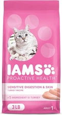 Iams IAMS PROACTIVE HEALTH Adult Sensitive 3 Pound (Pack of 1), Turkey 