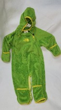 The North Face Infant Fleece Bunting One-Piece Suit - Green/Yellow, Size 6-12M