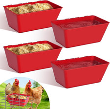 4 Pack Chicken Feeder Waterer Cups 2.5 Quart Hanging Chicken Waterer Trough Cage