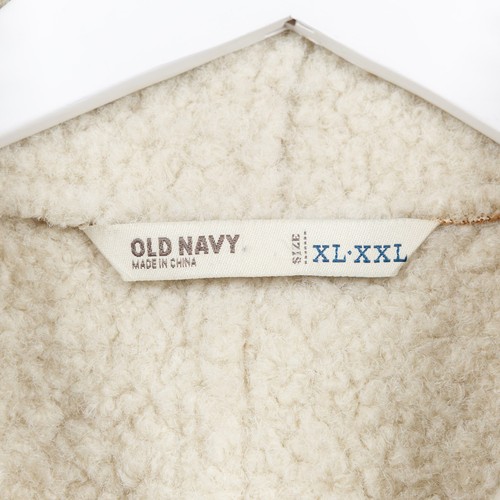 OLD NAVY Vtg Y2K Faux Suede Sherpa Lined Vest Sleeveless Jacket Tan Retro XL/XXL - Picture 4 of 5