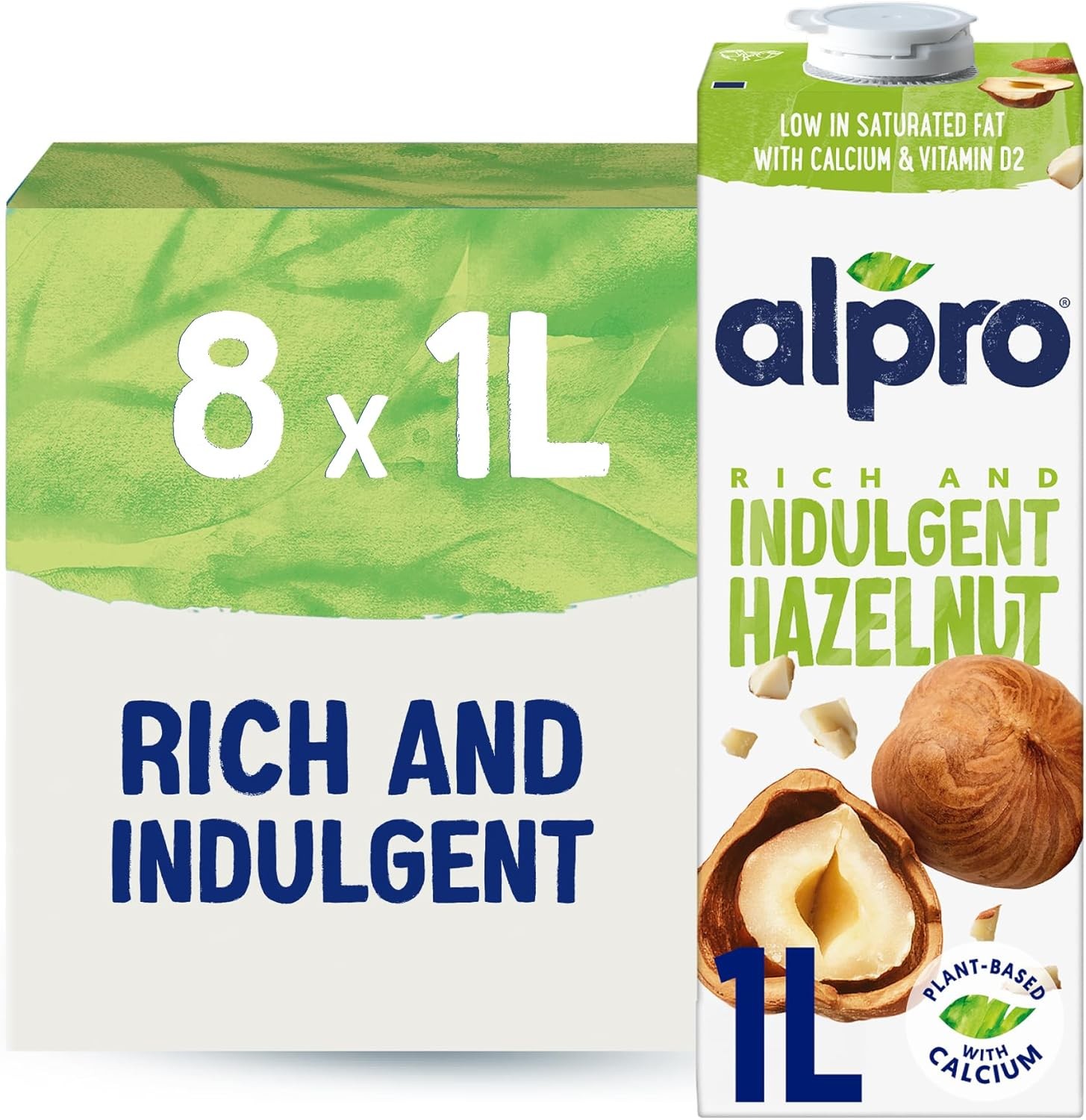 Alpro Hazelnut Drink - Plant-Based Long Life Dairy Free & Lactose Free Milk Alt