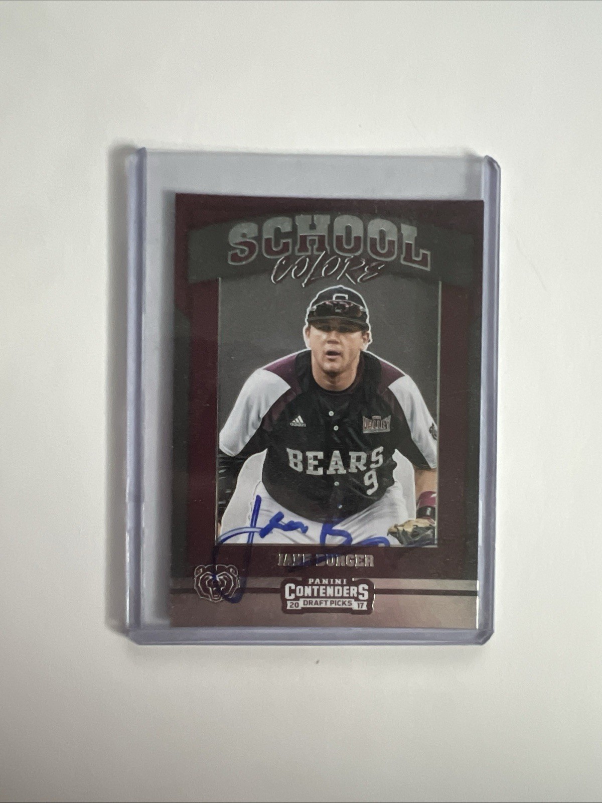 2017 Panini Contenders Draft Picks School Colors #13 Jake Burger Autograph IP 