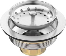 Stainless Steel Sink Drain Strainer Kit 3-1/2 inch Kitchen Drain Assembly with
