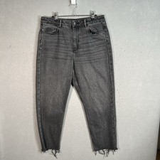Allsaints Women's Size 32 Black Rali Diamante High Rise Straight Leg Jeans